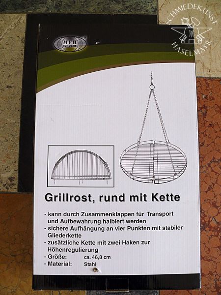 Grillrost klappbar, rund mit Kette